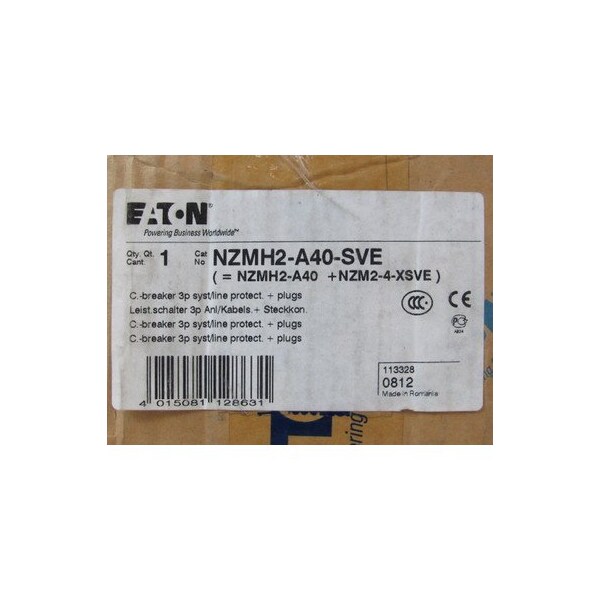 Molded Case Breakers MCCBs NZMH2 3P 40A 690V 50/60Hz 3Ph